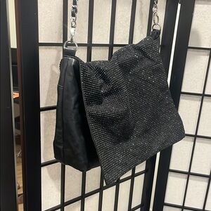 Black sparkly Women's flap purse